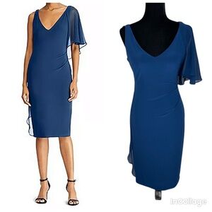 NWT Ralph Lauren Ruffled V-Neck Cocktail Dress
